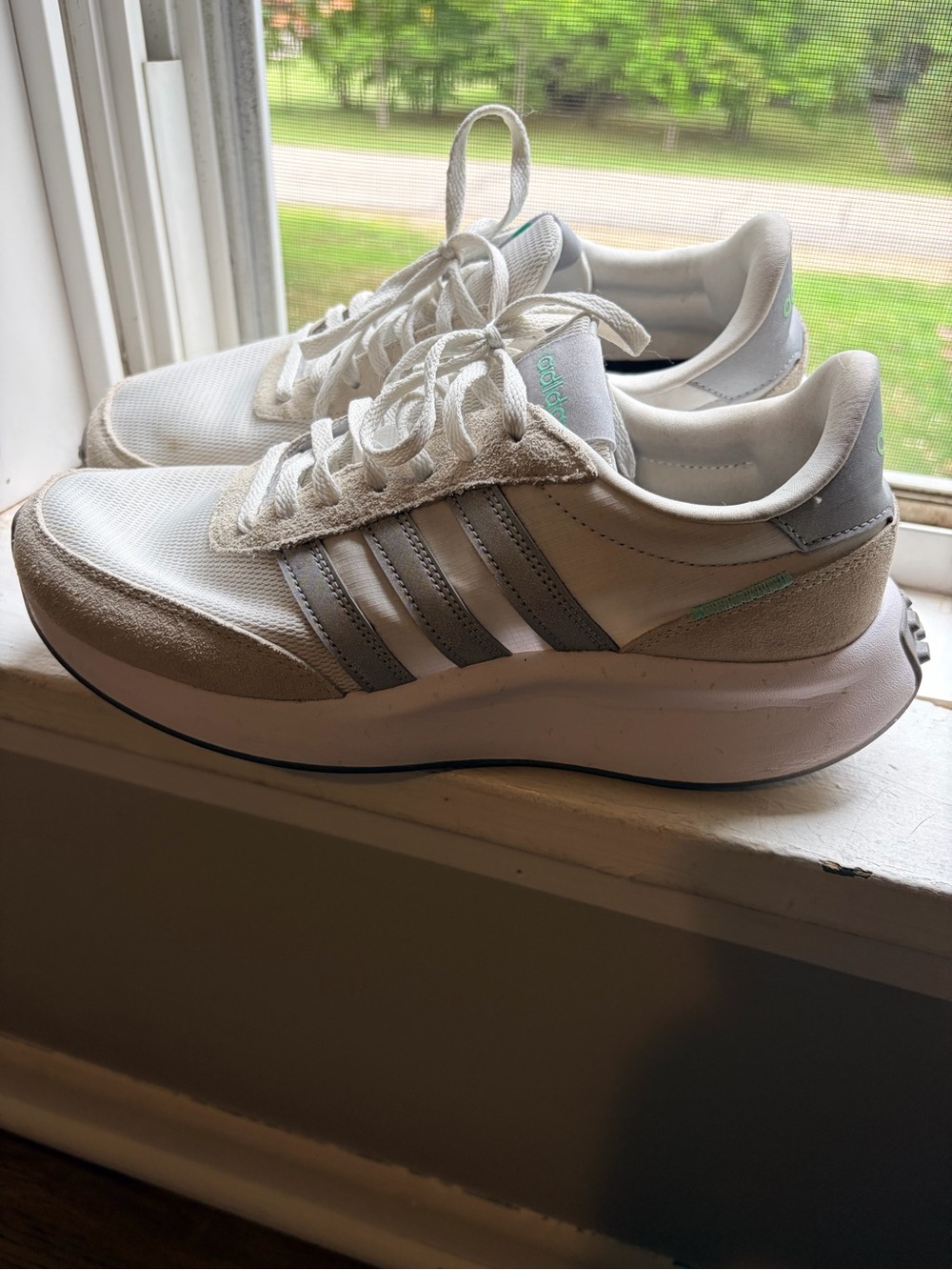 adidas Women’s White and Light Gray Casual Sneakers